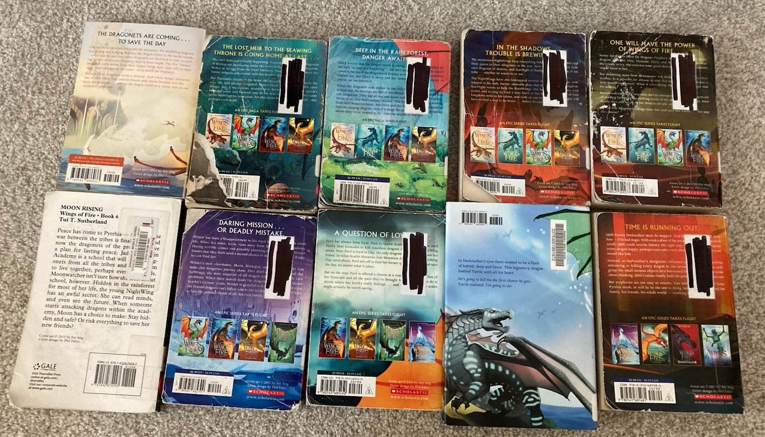 Wings of Fire by Sutherland: Books 1 thru 10 in Order – Ex-Library – Read Info