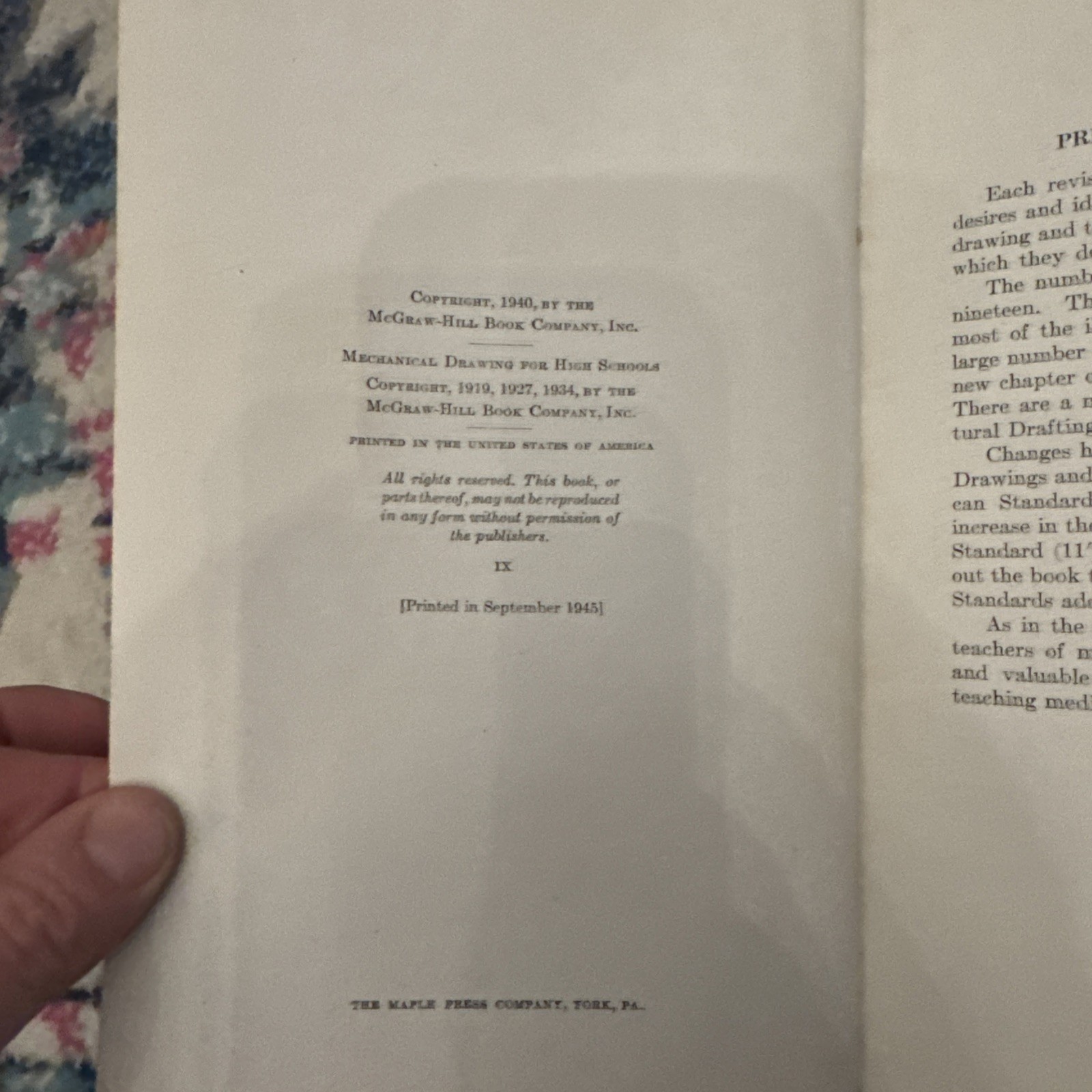 MECHANICAL DRAWING FRENCH AND SVENSEN HARDCOVER 1940