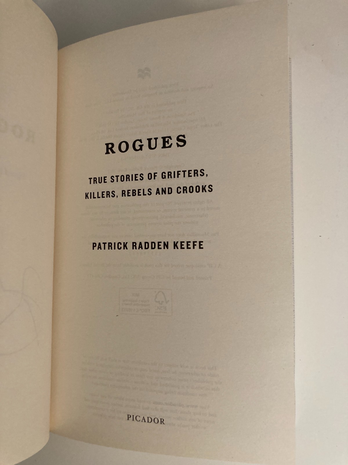 Rogues: True Stories by Patrick Radden Keefe (2022, HC) SIGNED 1st UK Printing