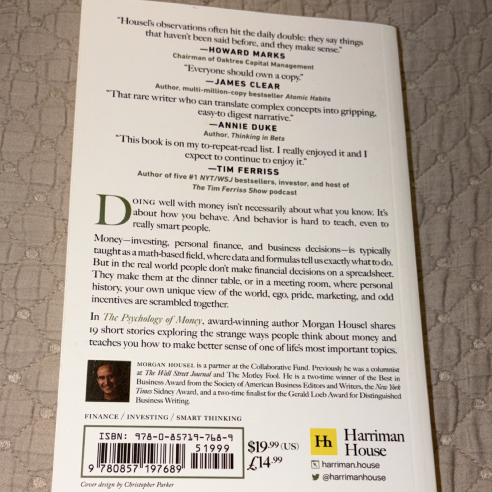 Harriman House Psychology of Money Morgan Housel 2020 Trade Paperback Business
