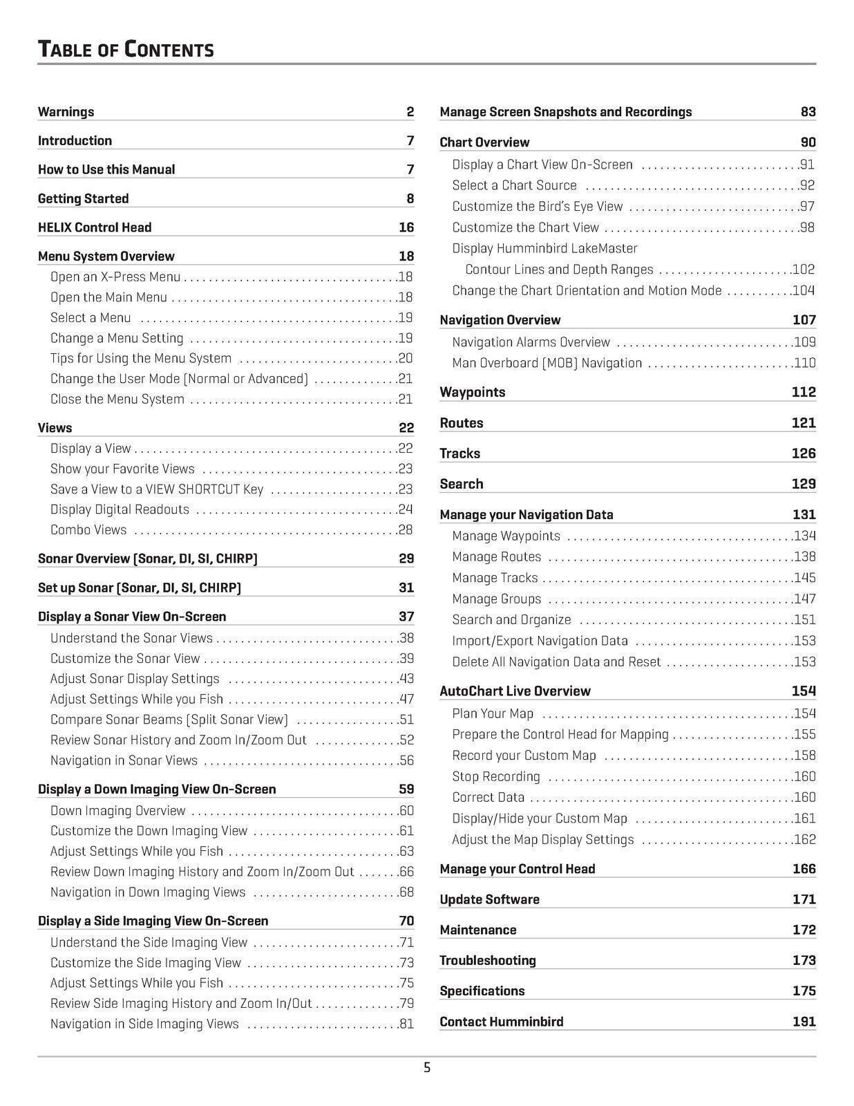 HUMMINBIRD HELIX 9 10 12 User Manual USER Instruction – TOUGH COIL BINDING