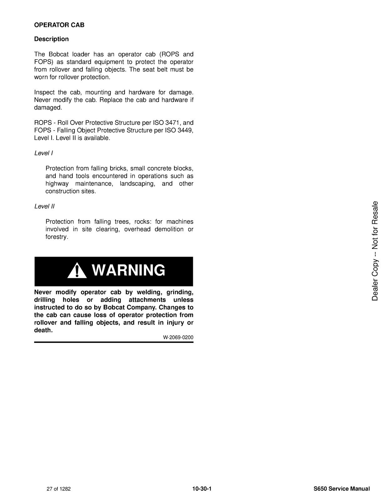 BOBCAT S650 Skid Steer Loader Service Manual SN A3NV11001 Up 2018, FOLDOUTS