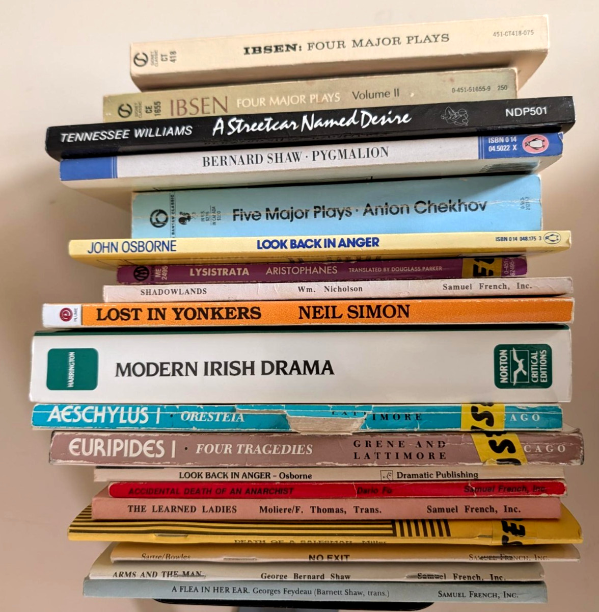 Lot of 19 Plays: Ibsen/Chekov/Irish Drama (multiple)/Shaw/Miller/Williams…..