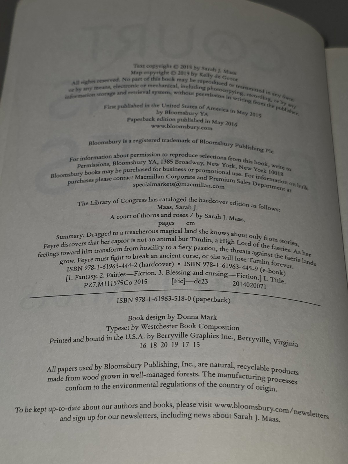 Court of Thorns & Roses by Sarah J. Maas (2016, Original OOP Cover, Paperback)