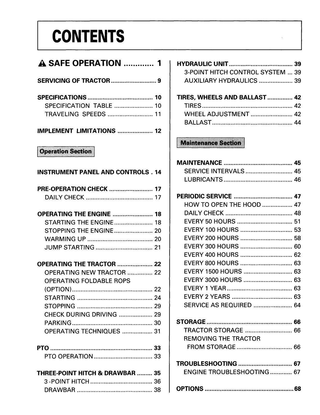 KUBOTA B2710 B2910 B7800 TRACTOR OPERATORS MANUAL DURABLE SPIRAL BIND, FRONT & B