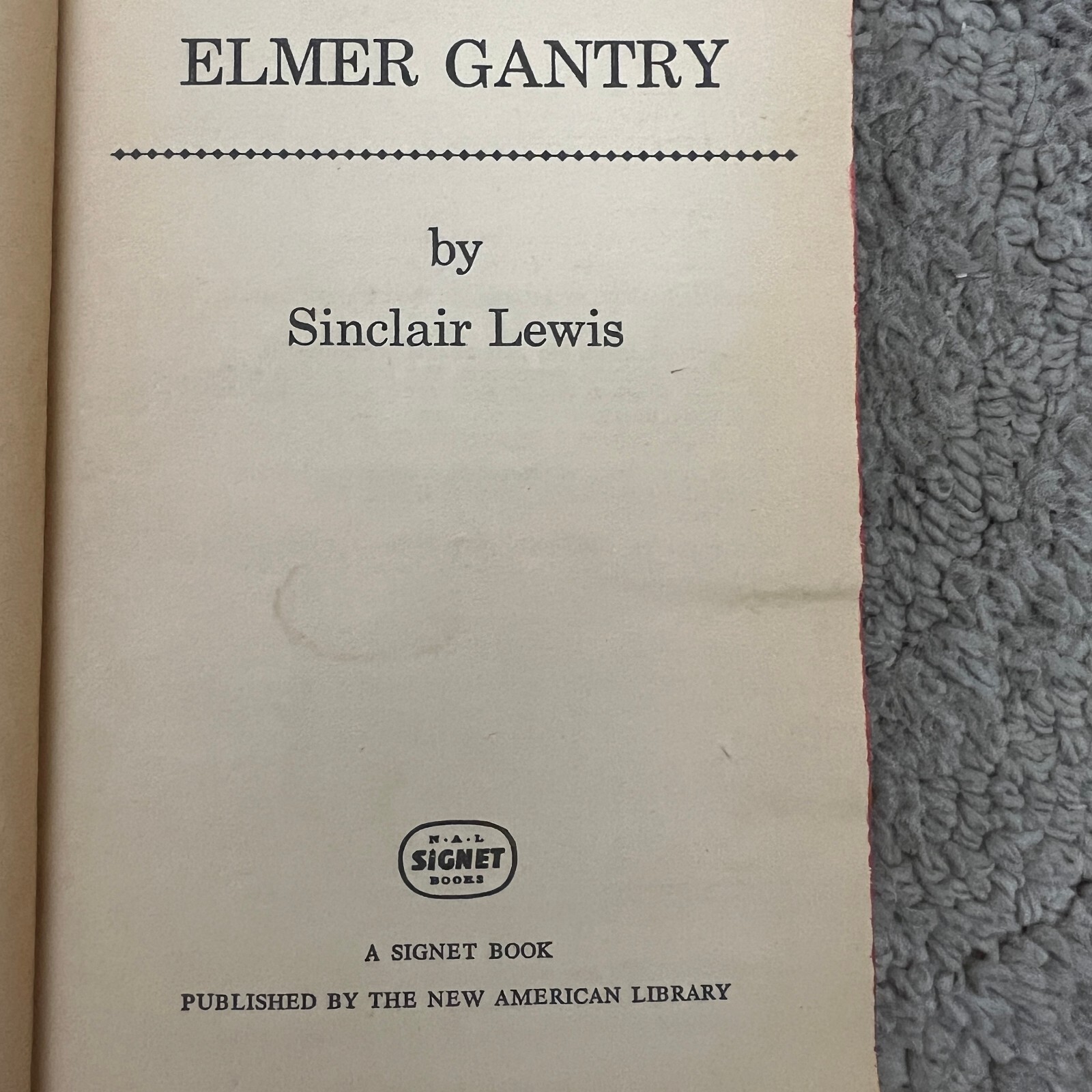 Elmer Gantry Historical Fiction Paperback Book by Sinclair Lewis Signet 1967