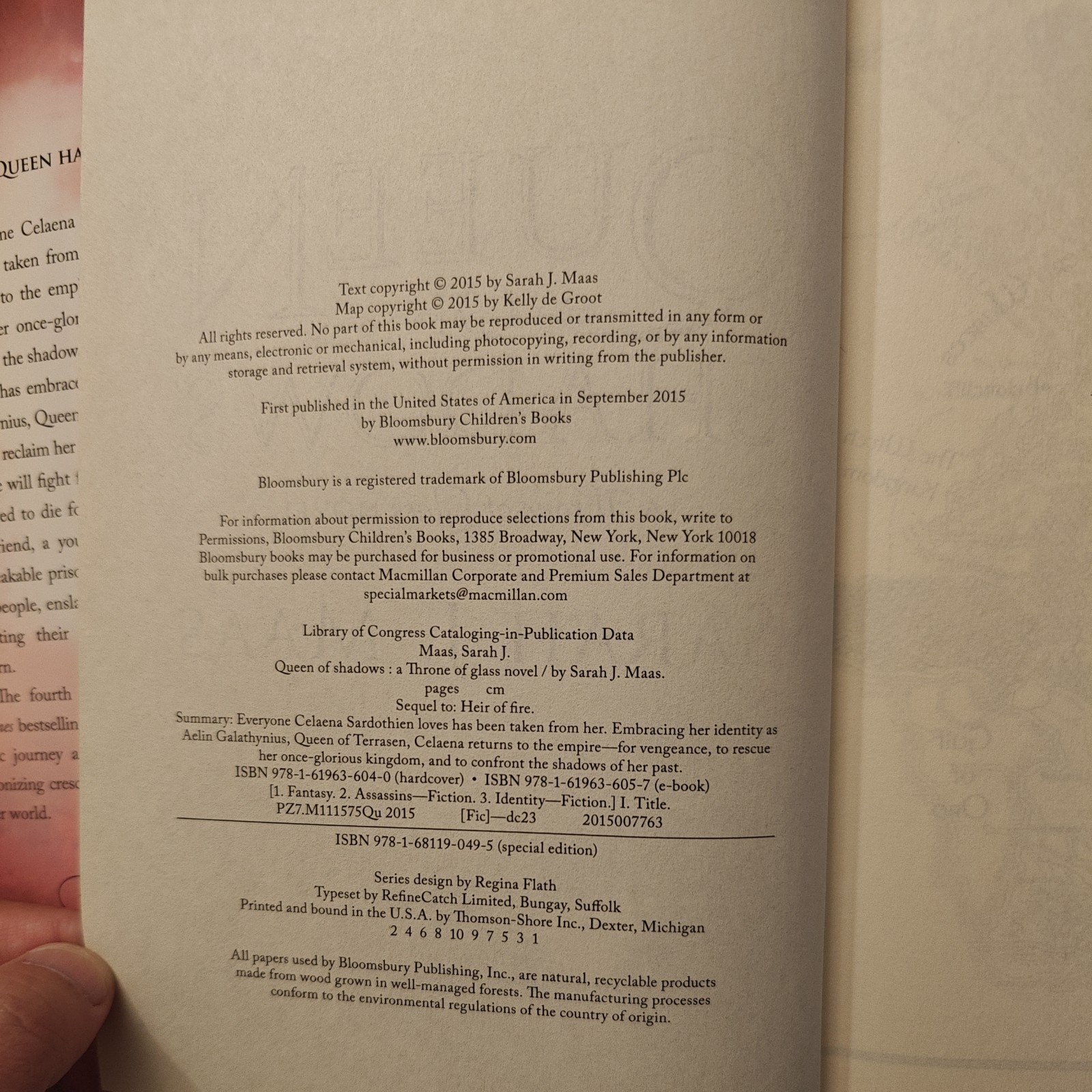 Queen of Shadows by Sarah J. Maas 1st Edition/1st Print – Hardcover