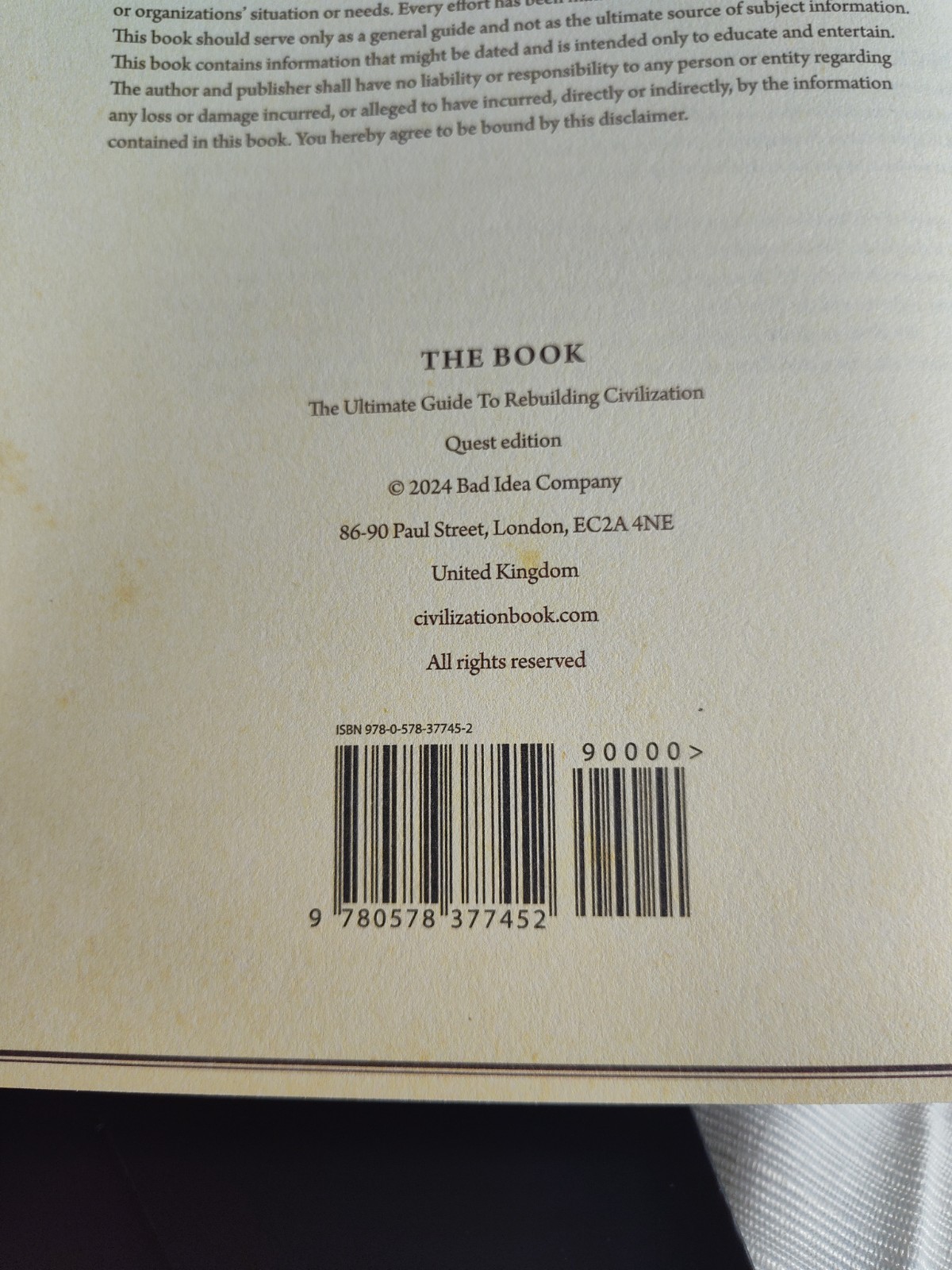 RARE! The Book The Ultimate Guide To Rebuilding Civilization Quest Ed pg 378-379