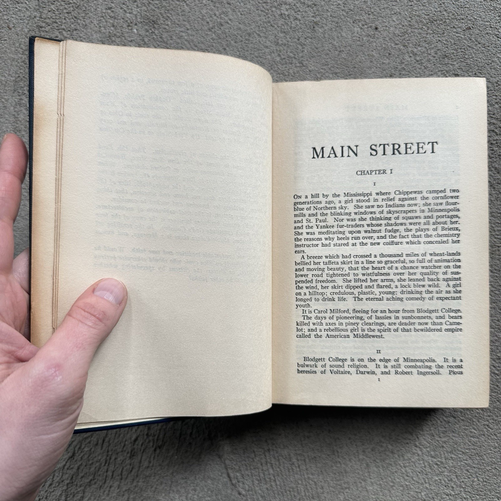 MAIN STREET by Sinclair Lewis Harcourt Brace 1920 Hardcover