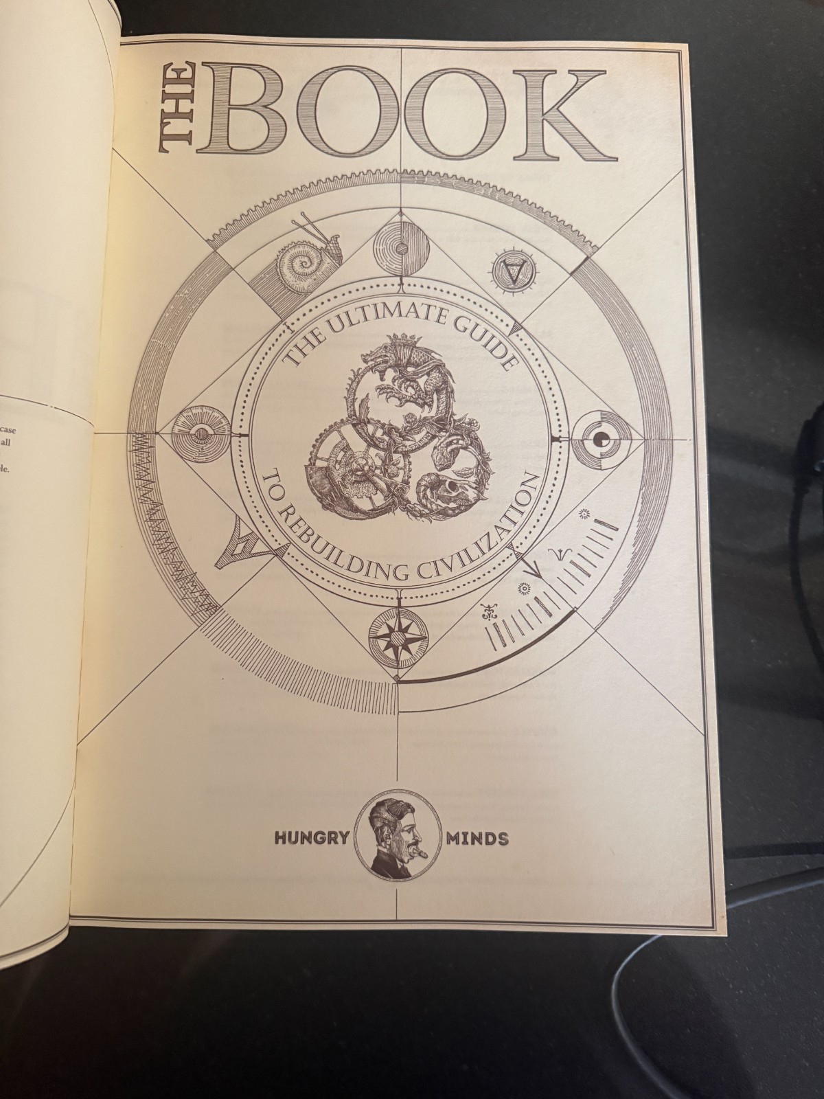 The Book. The Ultimate Guide to Rebuilding a Civilization. Hardcover. Brand New.