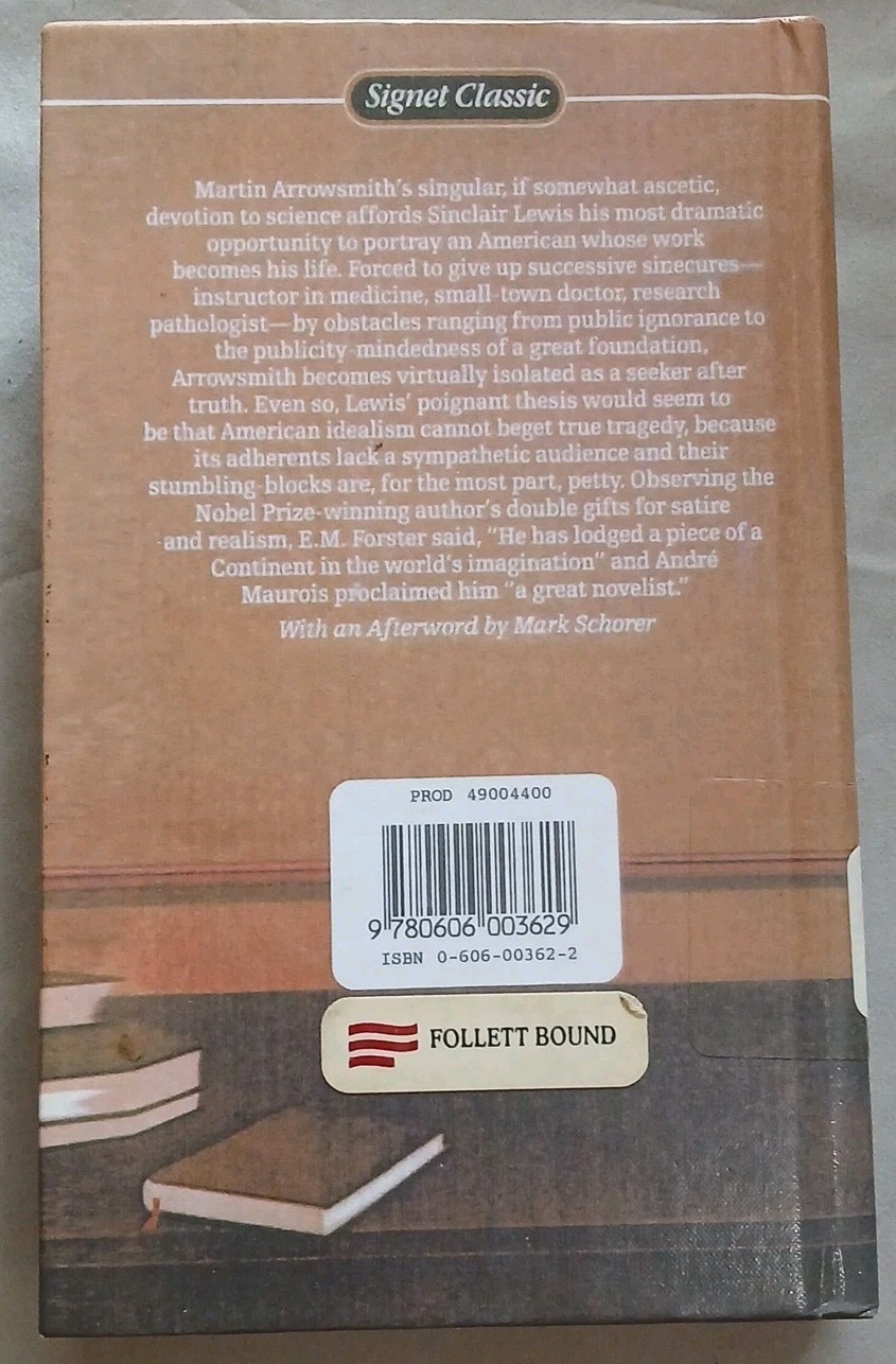 Arrowsmith by Sinclair Lewis Signet Classics 1980 Follettbound Hardcover