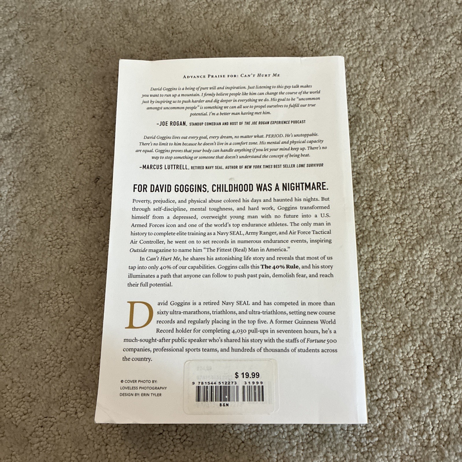 Can’t Hurt Me by David Goggins PB 2018 – USED GOOD