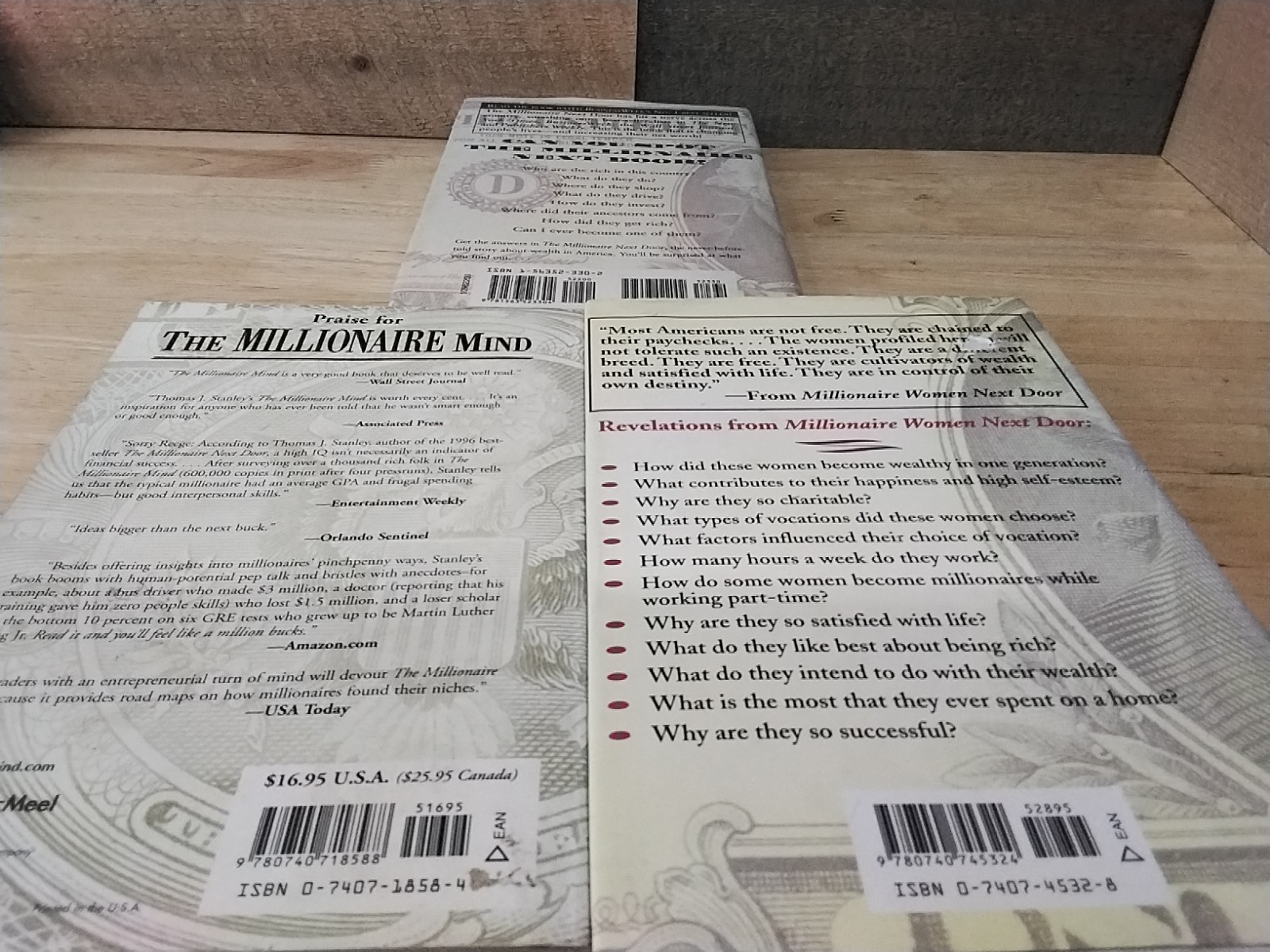 Lot Of 3 Millionaire Next Door Thomas J. Stanley Women Mind