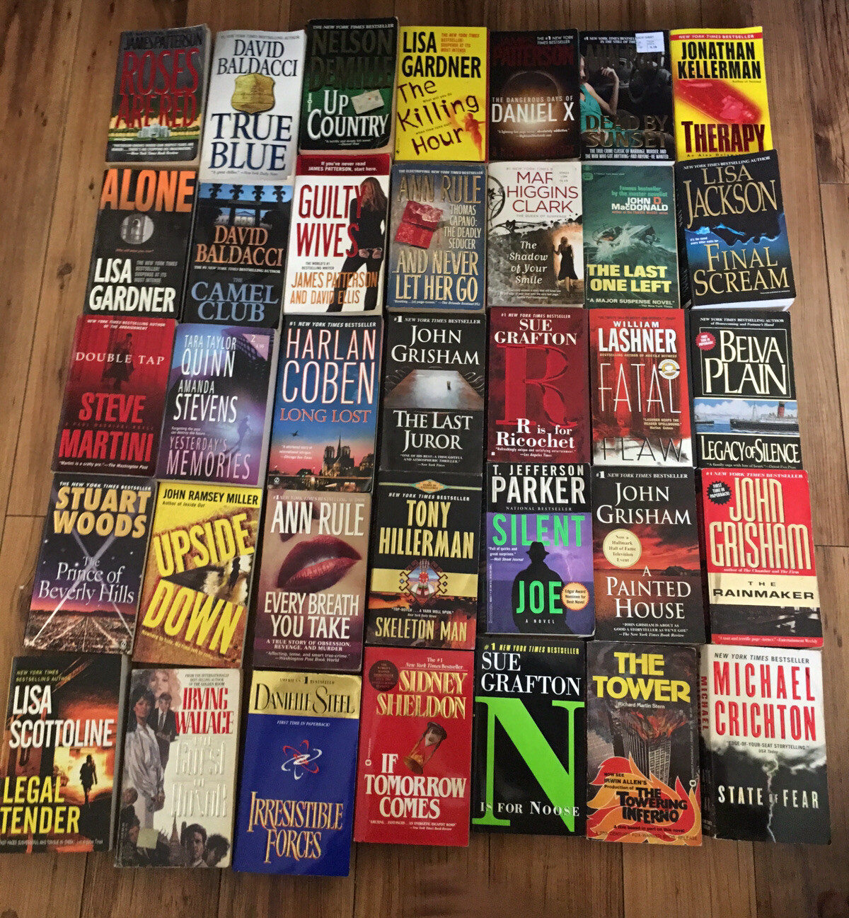 Mix Lot Of 10 Suspense Crime Mystery Thriller Fiction Paperback Books Random