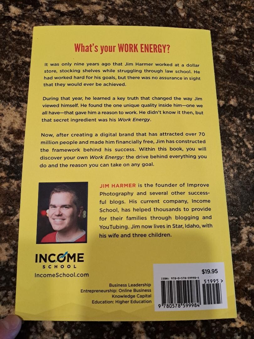 Work Energy book by Jim Harmer.  161 pages.