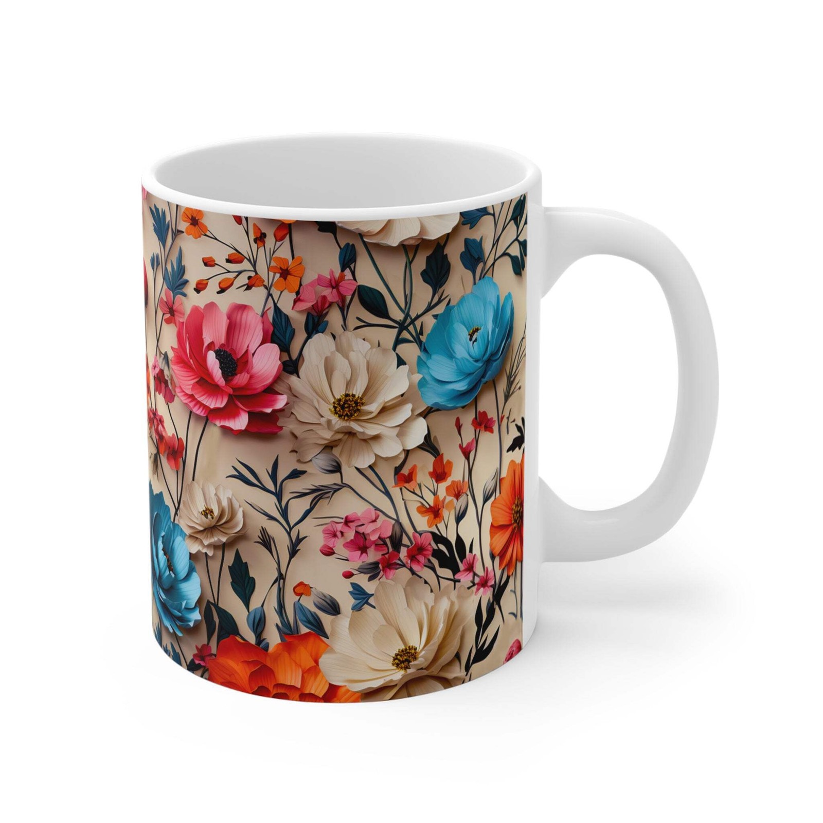 Vintage Floral Coffee Mug | Cottagecore & Boho Chic Mugs (11 oz.)
