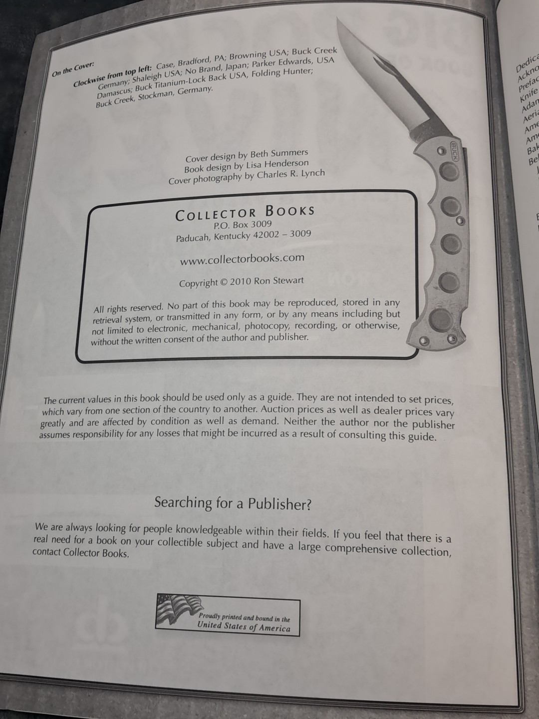 Big Book OF Pocket Knives Identification & Values Fourth Edition 4th PB Guide