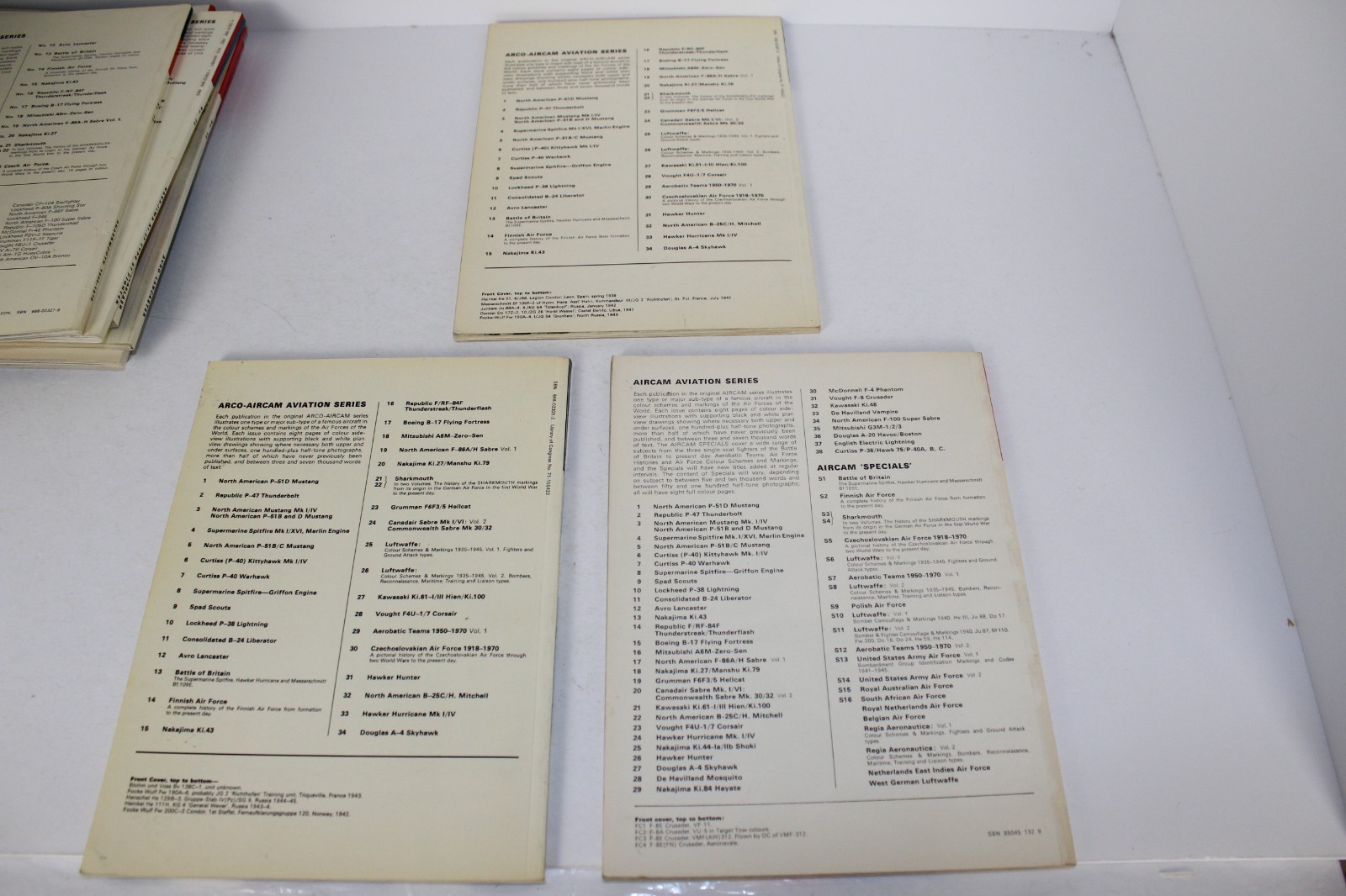 Lot of 11 Books in the Arco-Aircam Aviation Series of Military Plane Books