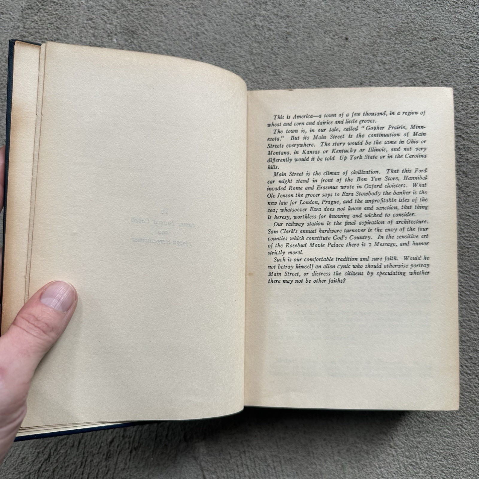 MAIN STREET by Sinclair Lewis Harcourt Brace 1920 Hardcover