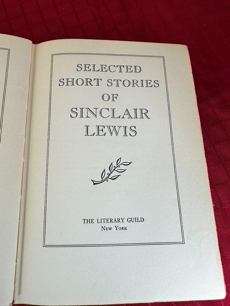 Original VTG Selected Short Stories of Sinclair Lewis [1937] Collectible Book