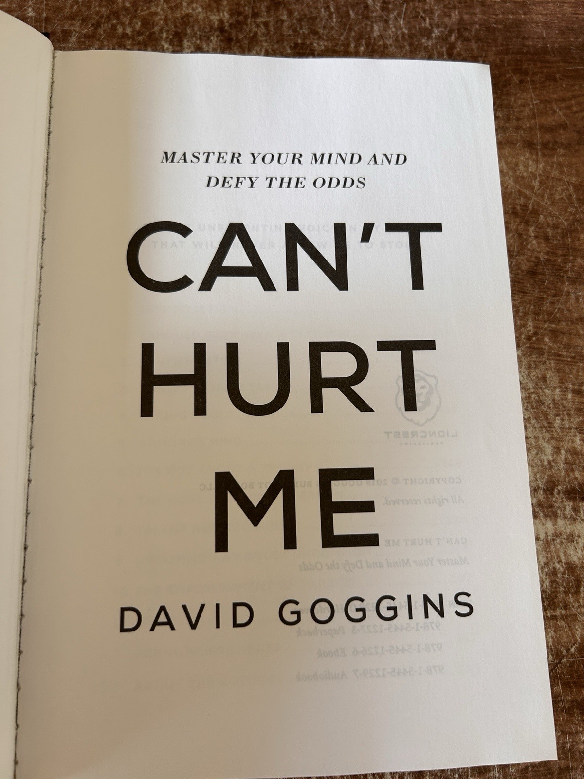 Can’t Hurt Me Book David Goggins Master Your Mind And Defy The Odds Hardcover