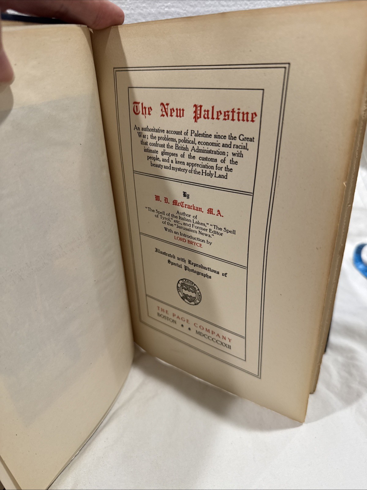 The New Palestine W.D McCrackan 1922 Antique Hardback First Edition
