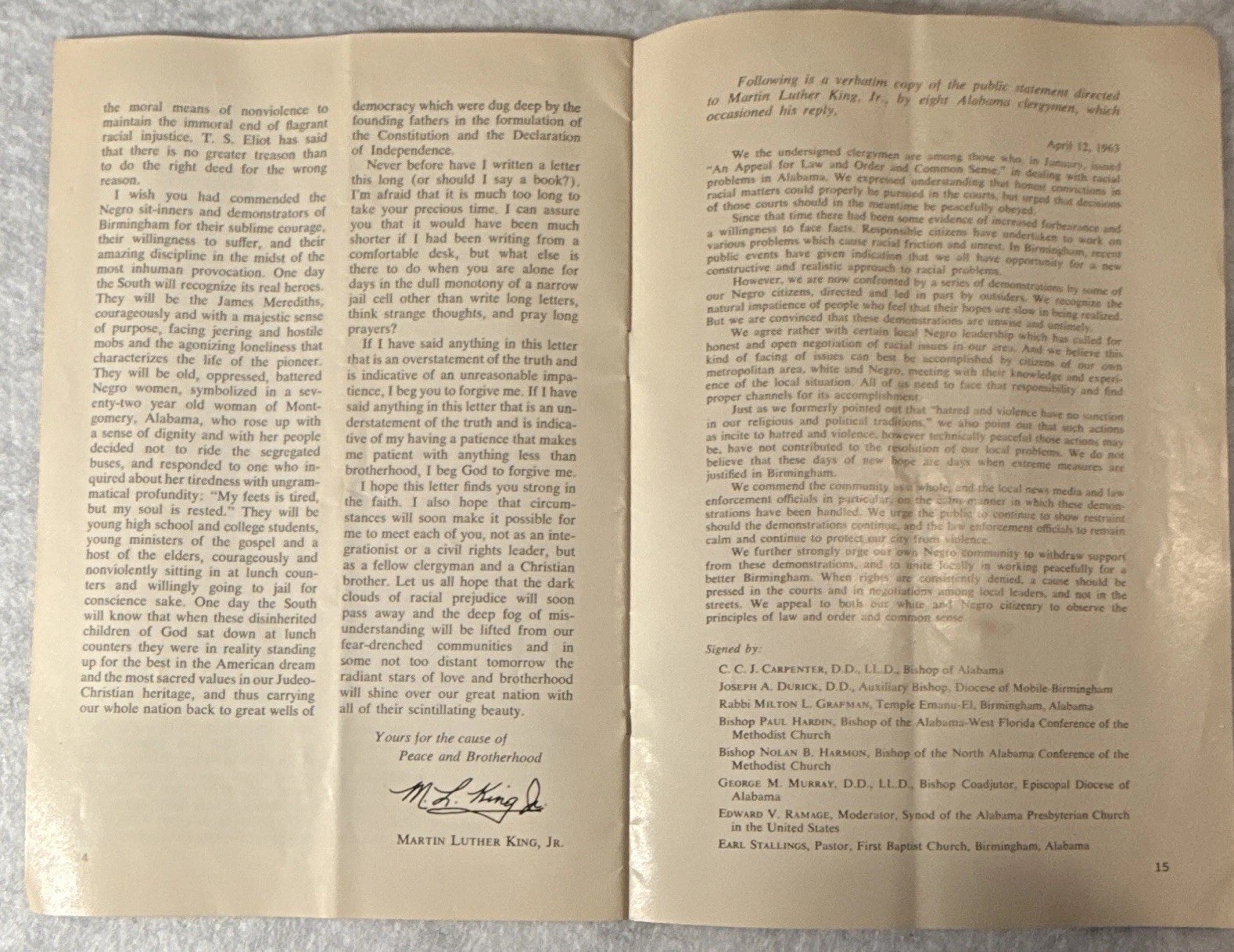Martin Luther King, Jr. Letter from Birmingham City Jail 1963 3rd Printing