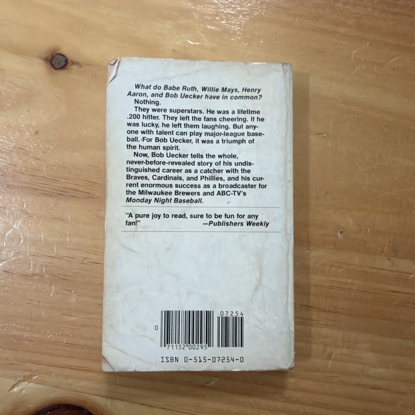 Catcher in the Wry by Bob Uecker & Mickey Herskowitz Paperback Mass Market