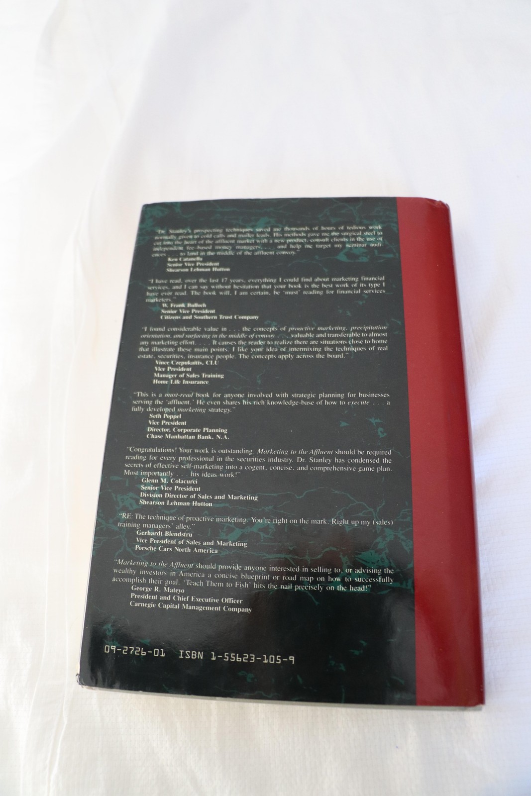 SIGNED✍️Marketing To The Affluent🔴Thomas J Stanley💵Business 1 Irwin📓HCDJ Book