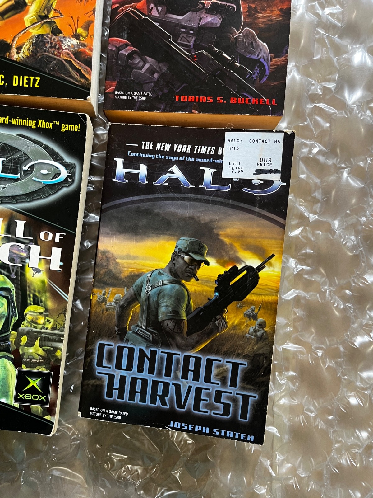 HALO Paperback Book Lot of 6 Xbox Master Chief Flood Scifi Fall of Reach