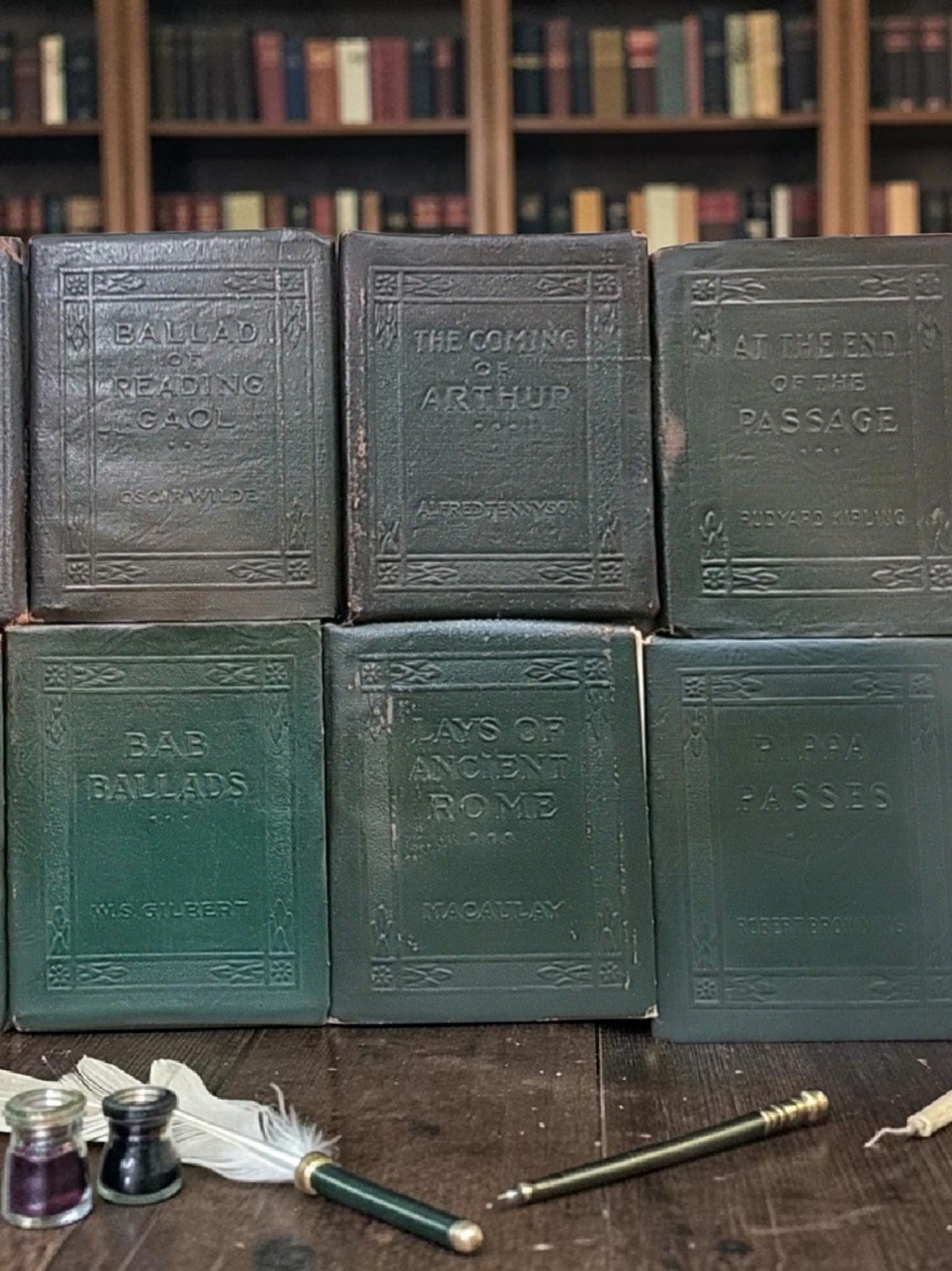 100 yr Old Antique Little Leather Library Books 1920’s Redcroft Pick Your Title