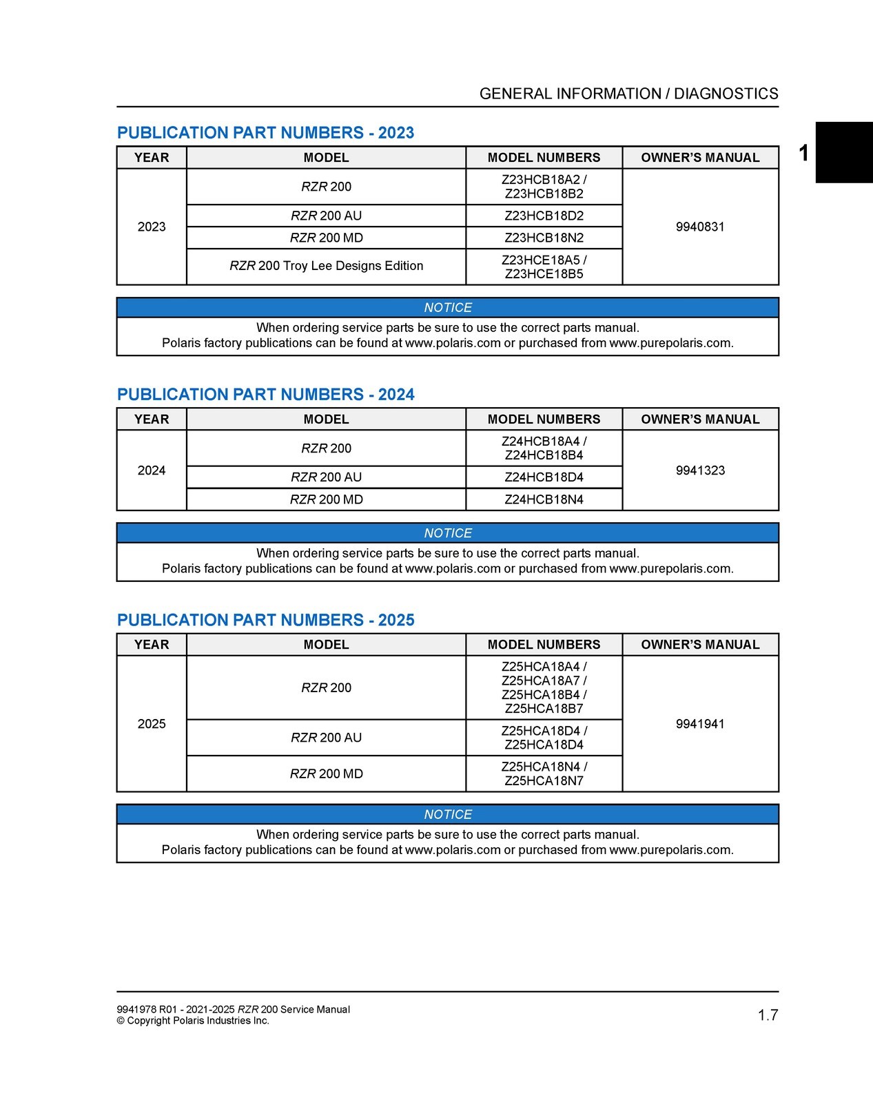 POLARIS RZR 200 Service Manual 2021-2025, TOUGH BINDING – ROBUST FRONT & BACK