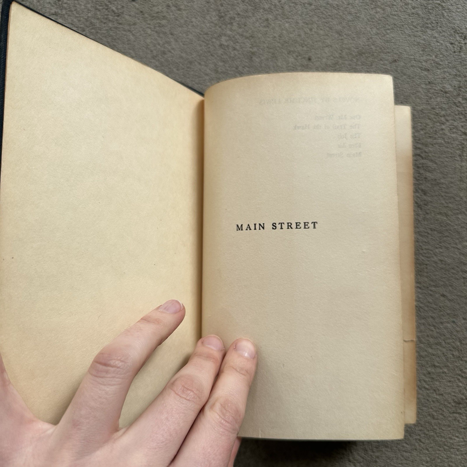 MAIN STREET by Sinclair Lewis Harcourt Brace 1920 Hardcover