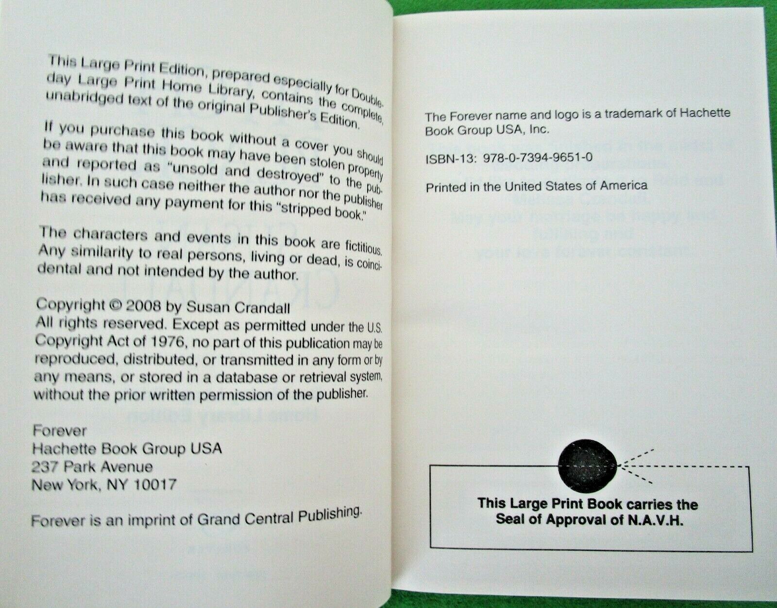 PITCH BLACK BY SUSAN CRANDALL – HCDJ 2008 LARGE PRINT