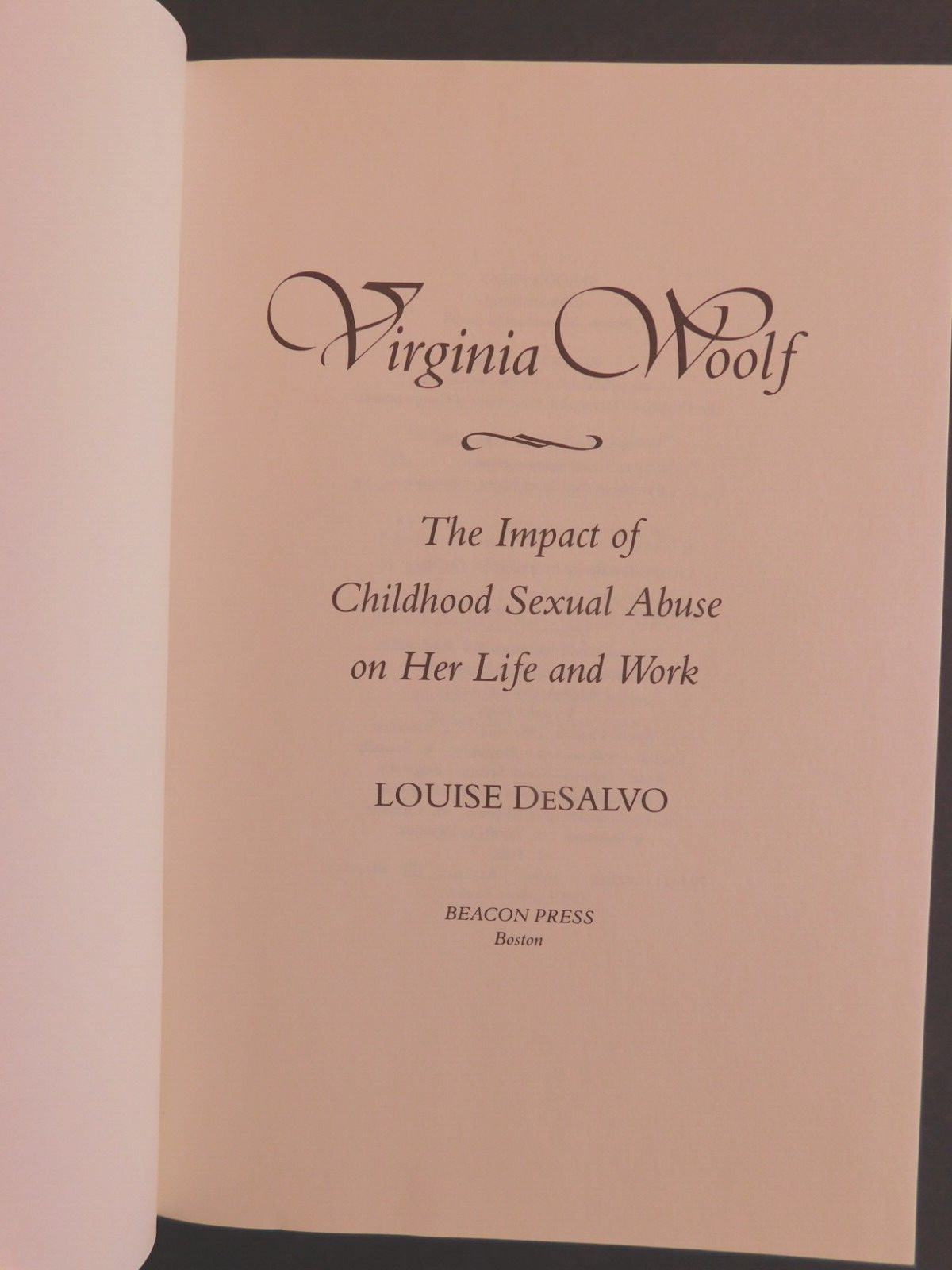 Biography VIRGINIA WOOLF Impact of Child Sexual Abuse by De Salvo 372 pages HCDJ