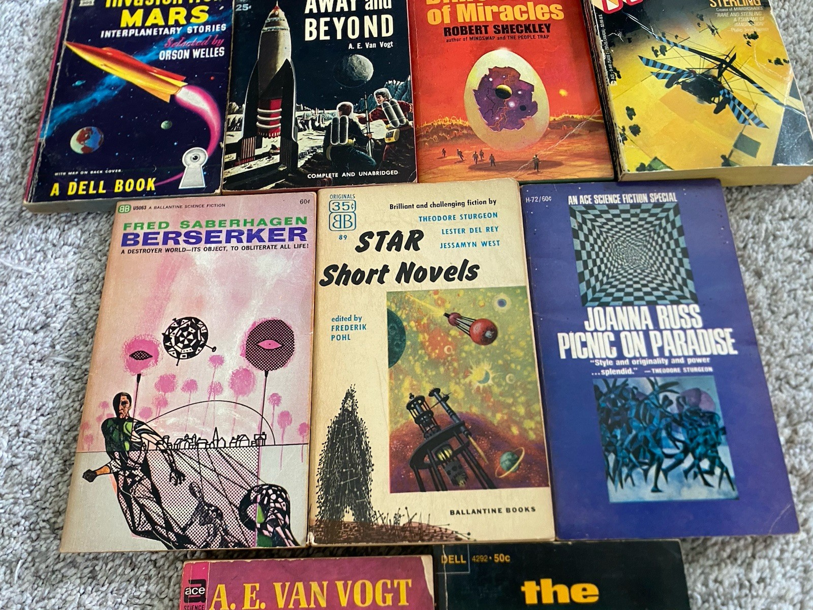 Lot Of 9 Vtg 50s 60s 70s Sci-fi Fantasy Horror Pulp Fiction Paperback Novels