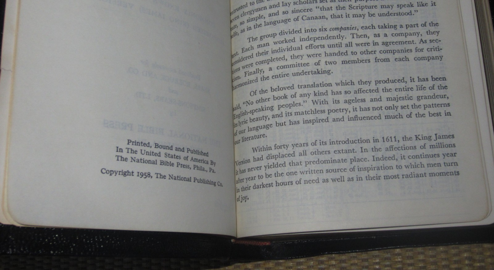 Holy Bible KJV | *Black Leather* National Bible Press RED WORDS NICE