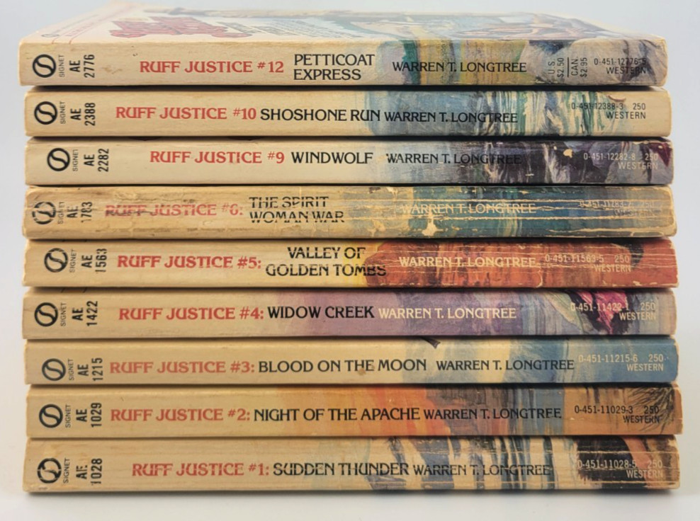 Ruff Justice Lot 18 Books Warren T Longtree Adult Western #1 23 27 28 Rare VNTG