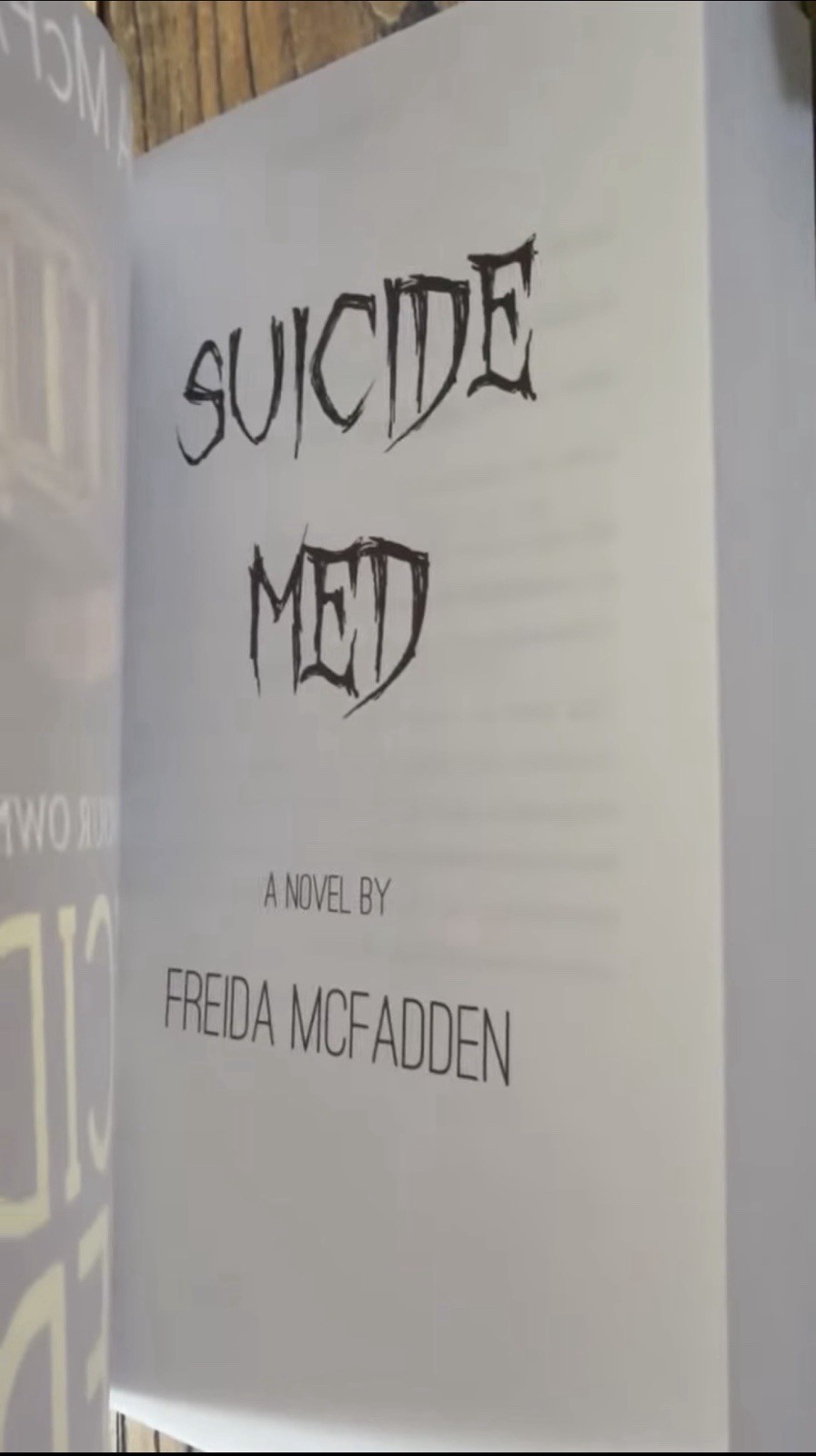 Suicide Med. Author: Freida McFadden. Out Of Print. Authentic