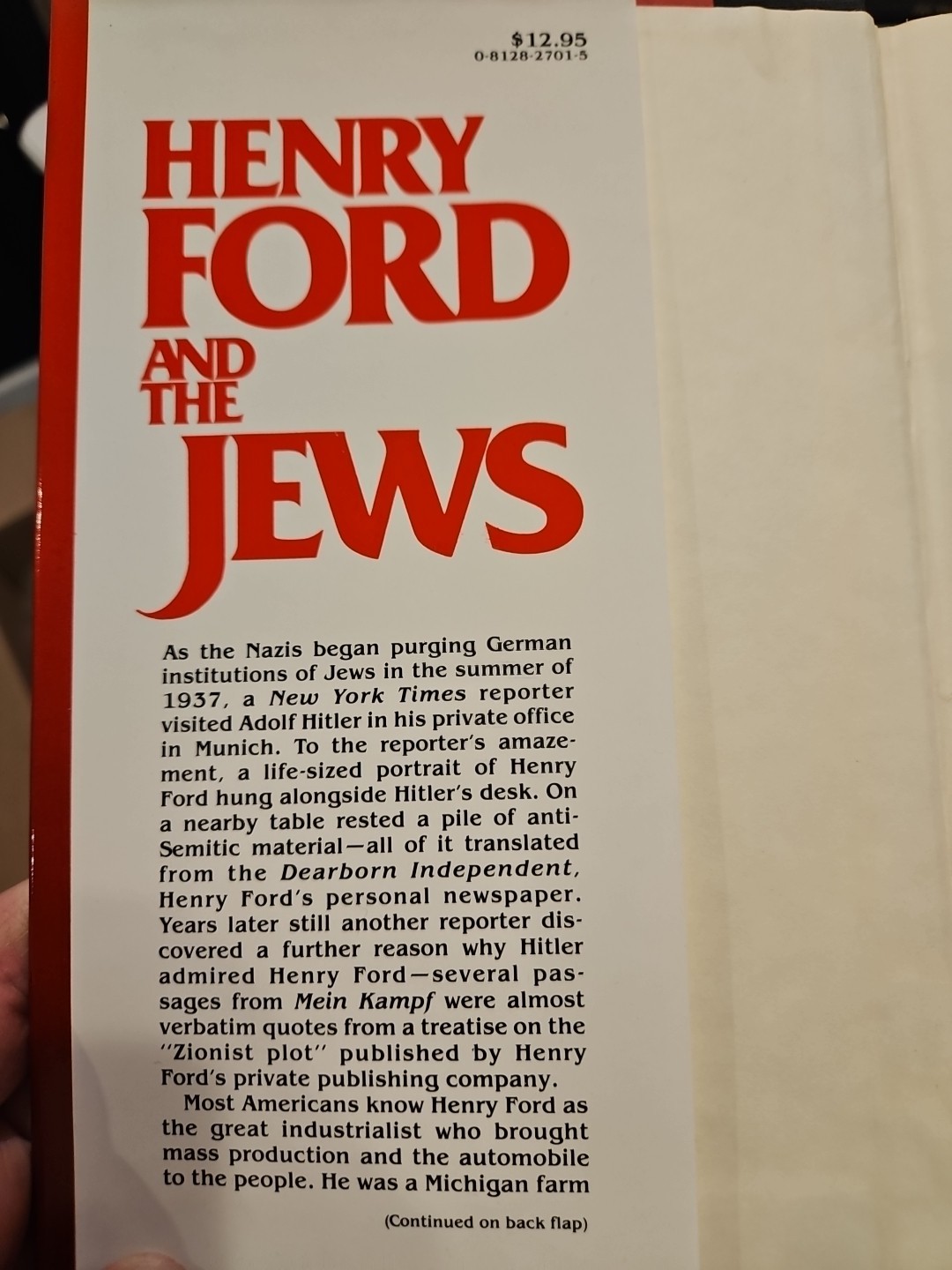 Henry Ford and the Jews Hardcover Jewish History Biography Book