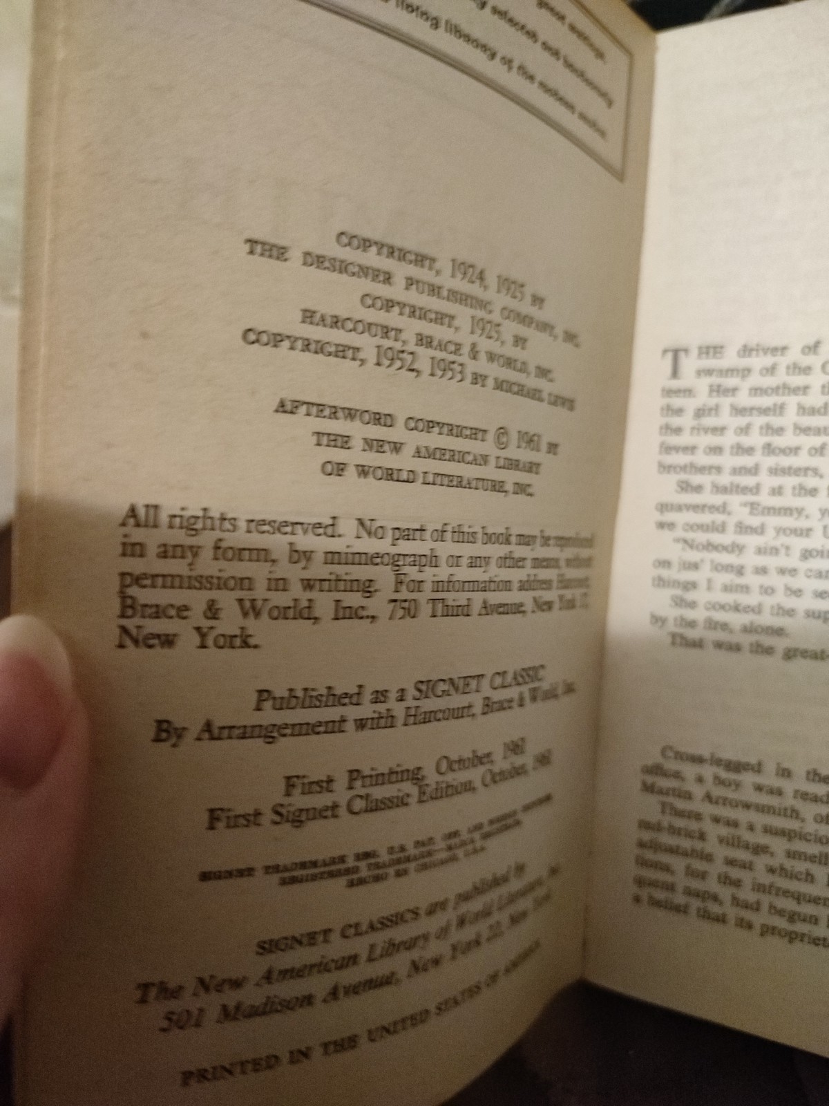 Arrowsmith by Sinclair Lewis 1961 American Classic Science Vintage 1st Signet Ed