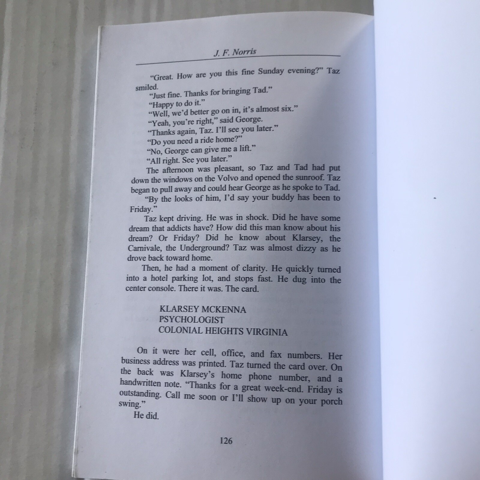 Friday, Georgia by J.F. Norris Published February 2007 First Edition 126 Pages