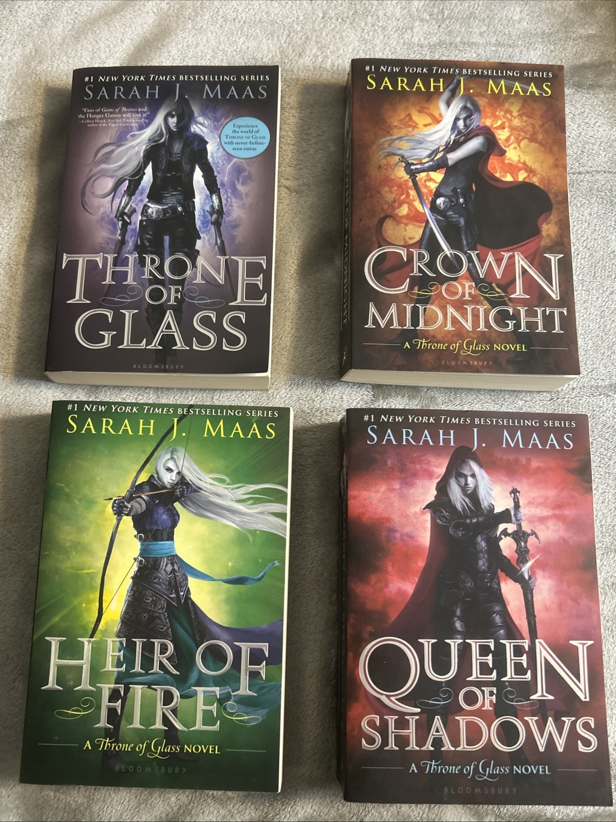 Sarah J. Maas Throne of Glass PB Book Lot Queen of Shadows Heir Fire Bloomsbury