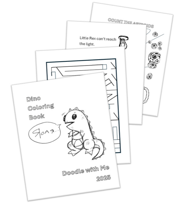 DIGITAL CONTENT- 2025 Merrick Dinosaur 30 Page Activity Book – PRINTING REQUIRED