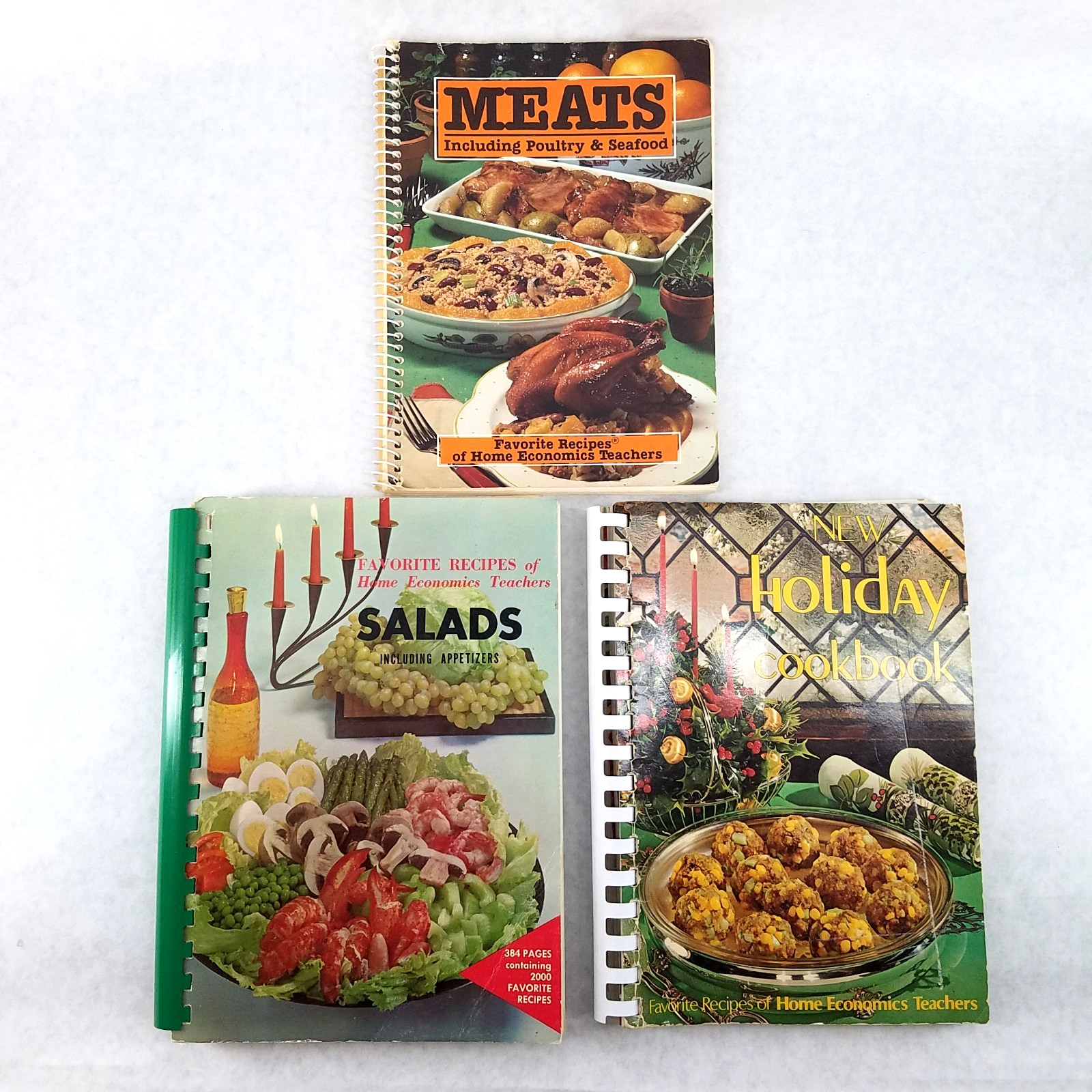 Favorite Recipes Home Economics Teachers Cookbooks Lot of 3 Meats Salads Holiday