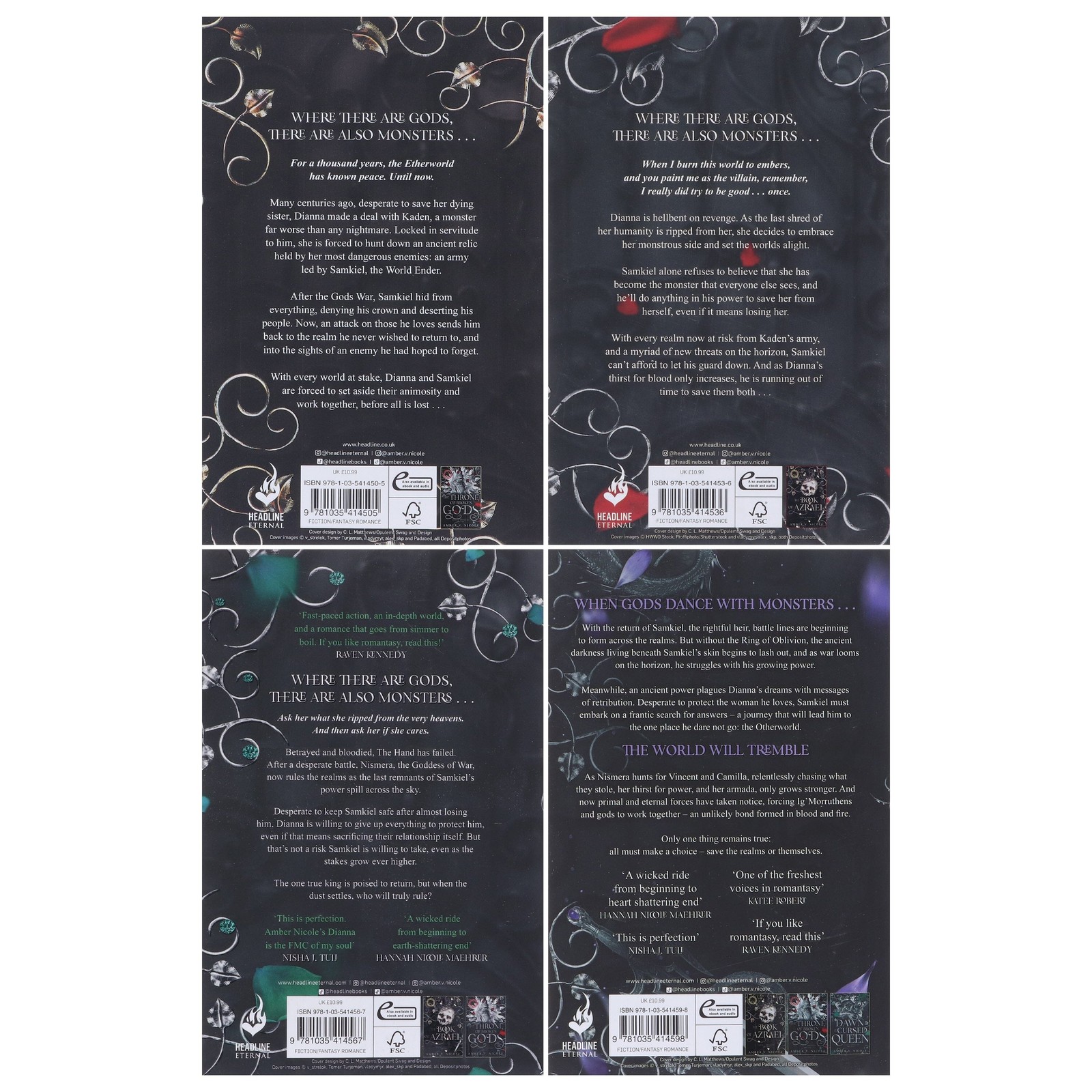 Gods & Monsters Series by Amber V. Nicole 4 Books Set – Fic – PB