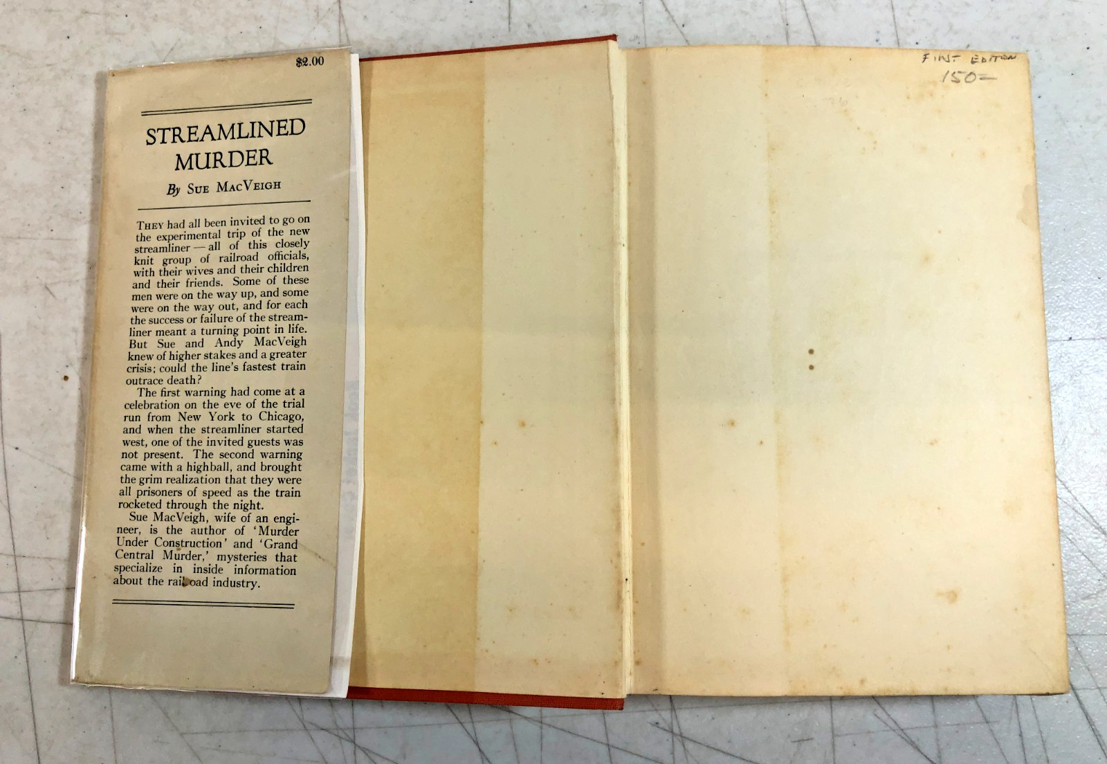 Streamlined Murder, Sue MacVeigh 1940, E-109
