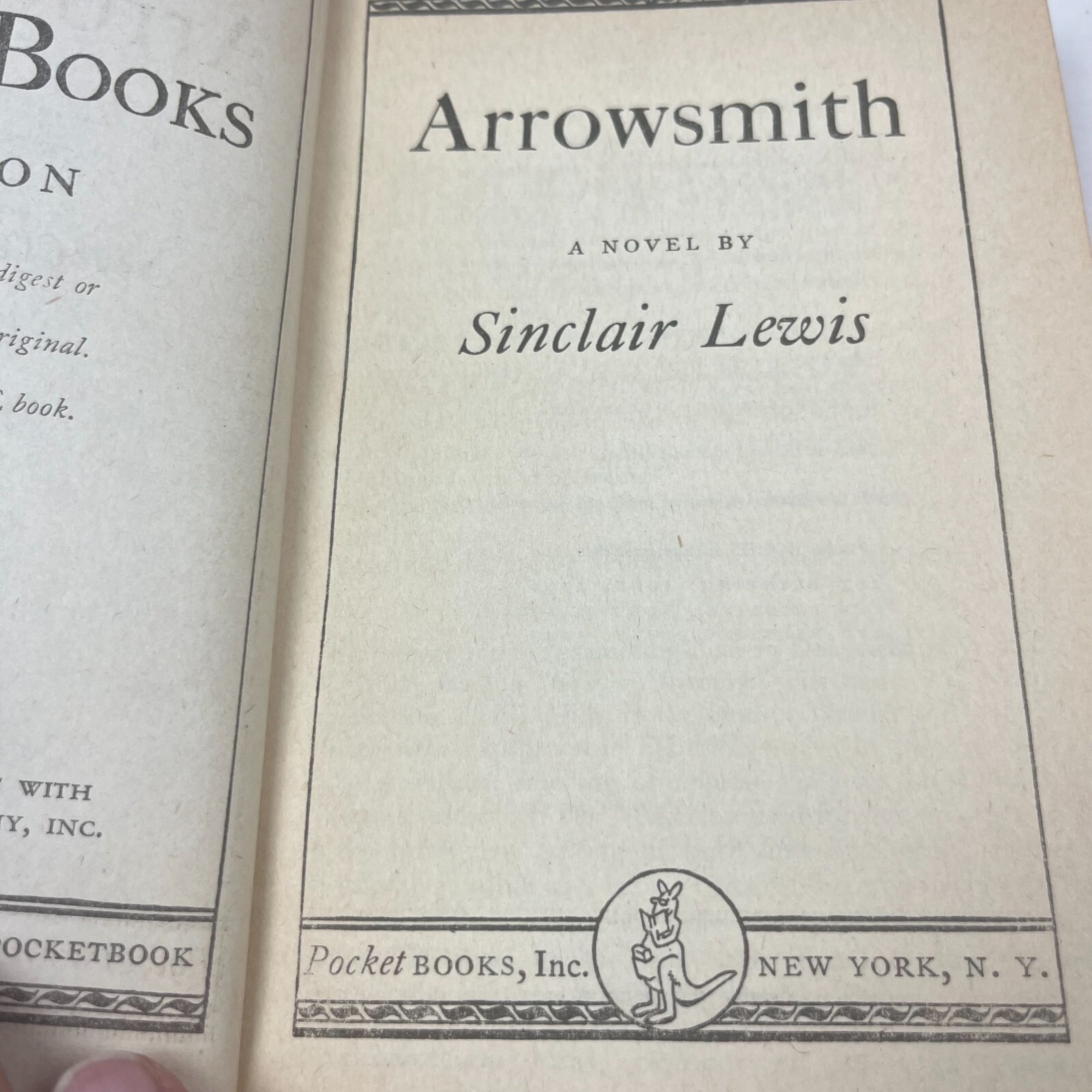 Arrowsmith by Sinclair Lewis 1943 PB 3rd Printing Pocket Book PB