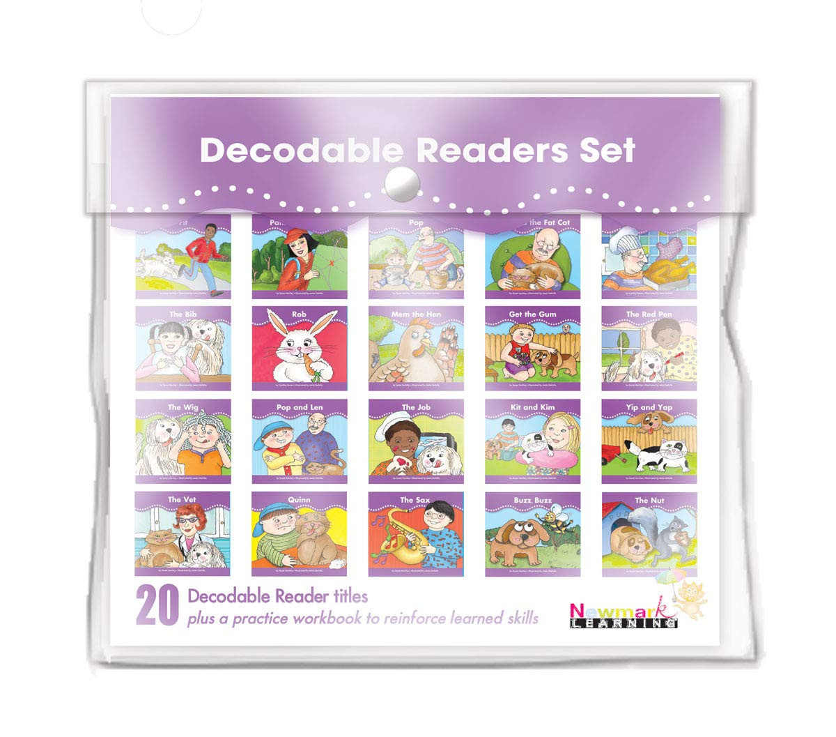 Decodable Readers Set | 20 Books + Practice Workbook | Build Phonological Proces