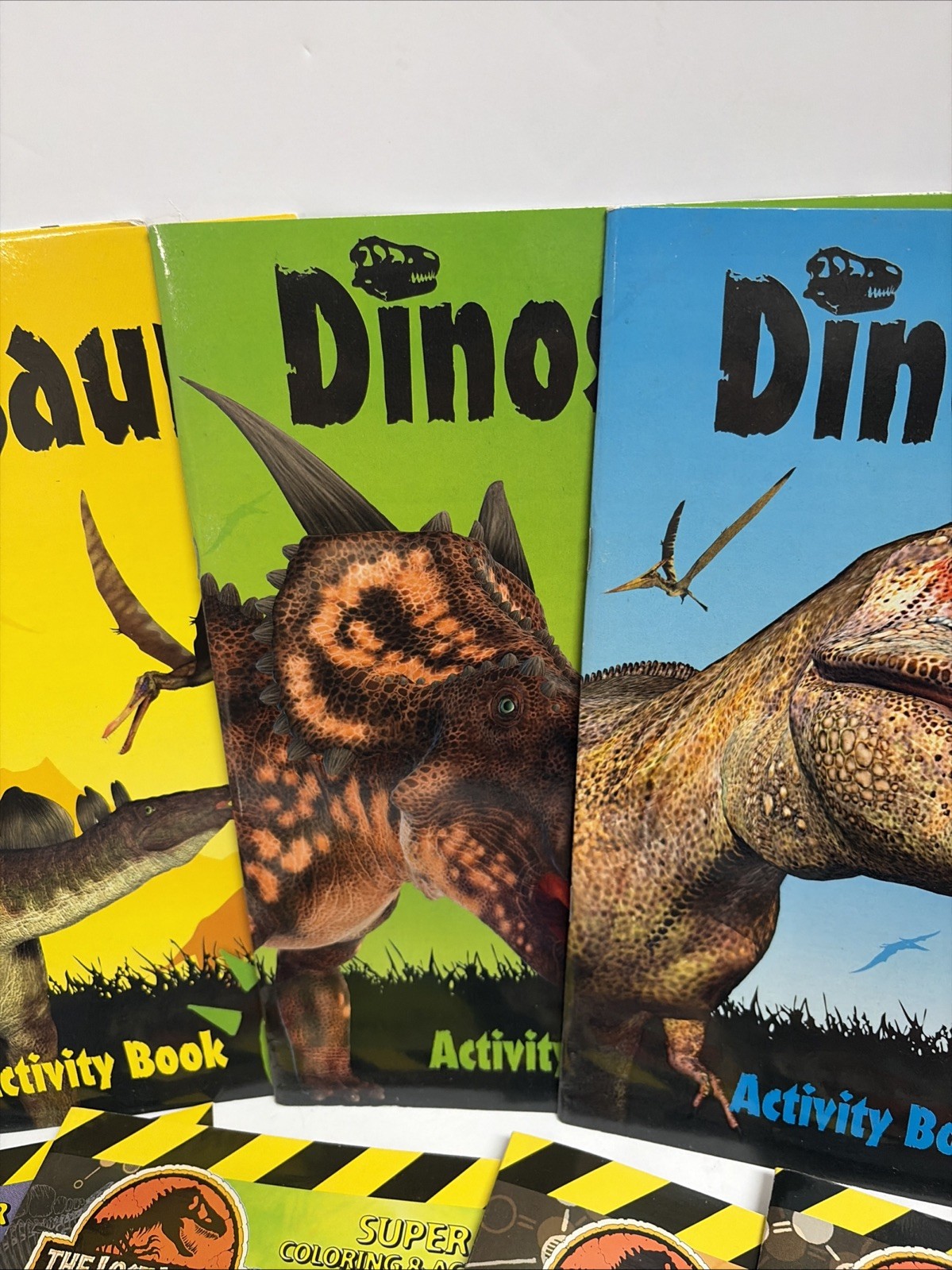 10 DINOSAURS ACTIVITY BOOKS. Paint, Color, Stickers & Puzzles NOS